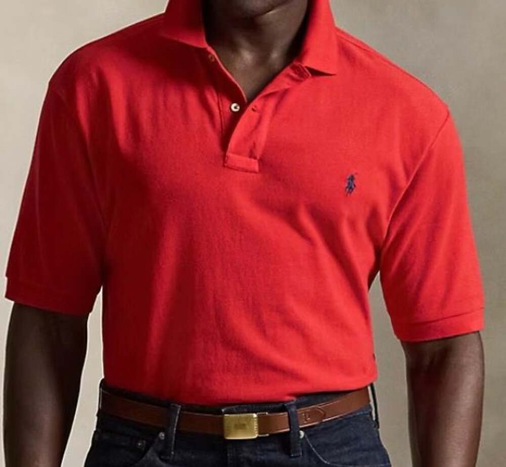 Polo Ralph Lauren mesh Pima cotton Polo Shirt Size L Red Short Sleeve